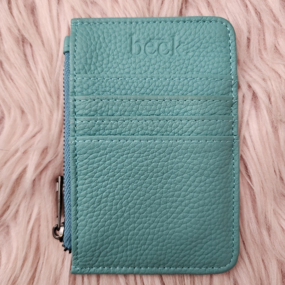 Beck. Bags card coin holder wallet slim pebbled leather Audrey